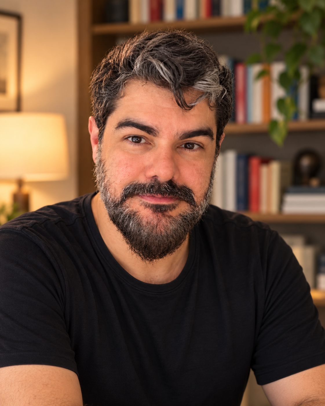 Retrato do professor Deco Duarte, especialista em Língua Portuguesa, Literatura e preparação para o ENEM e vestibulares.